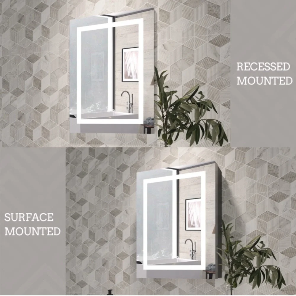 Bathroom Medicine Cabinet with Lights, LED Medicine Cabinet with Mirror